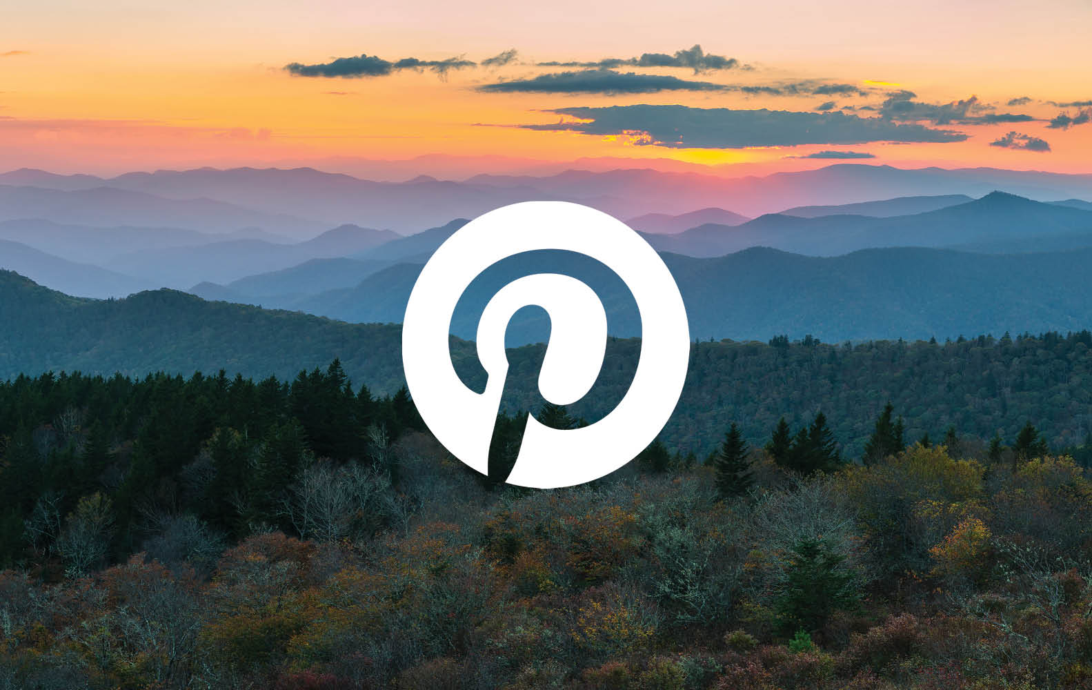 mountains with pinterest logo