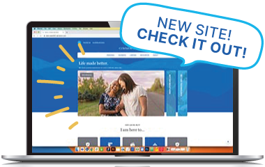 website showing on a laptop "New Site! Check it out!"